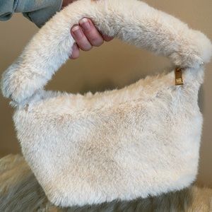 Faux Fur Top Handle Bag